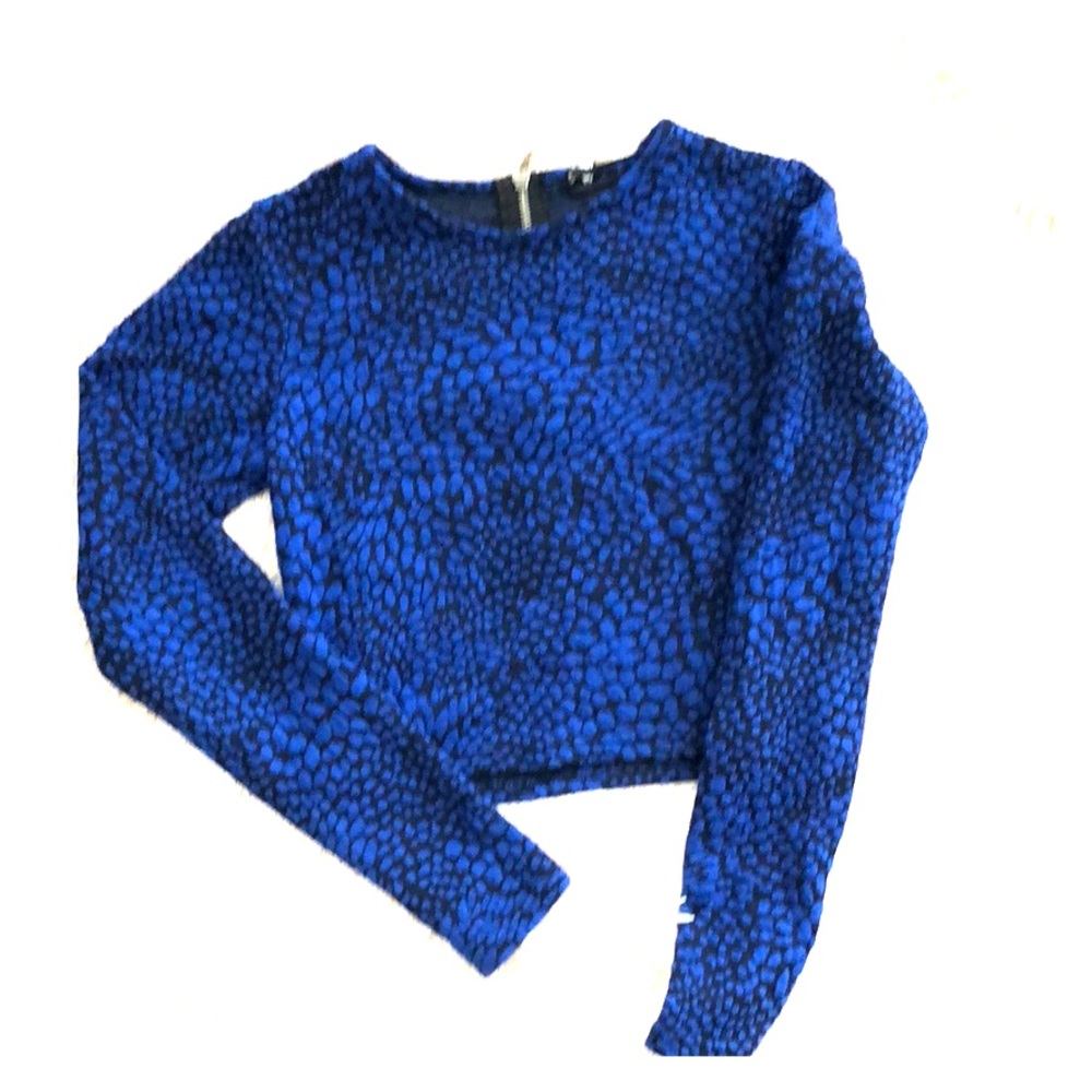 Blue print crop top